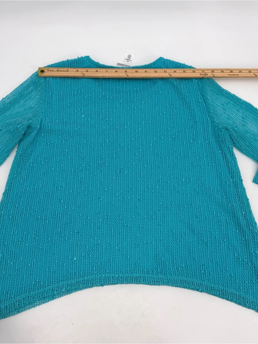 Alfred Dunner Top Women’s PM PETITE MEDIUM Turquoise 3/4 Slv Sharkbite Hem - Picture 10 of 11